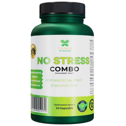 PREMIUM No Stress Combo - tabletki na STRES, smutek, nerwy i uspokojenie 573mg - 60 kapsułek
