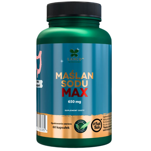Maślan Sodu MAX 1300mg w porcji - Kwas Masłowy na zdrowe jelita - 60 kaps