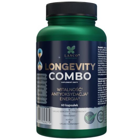 LONGEVITY COMBO suplement przeciwstarzeniowy nowej generacji - 60 kapsułek
